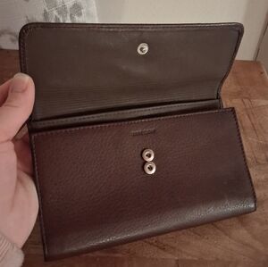 New Rolfs Vintage Leather Snap Wallet With Kiss Lock Compartment